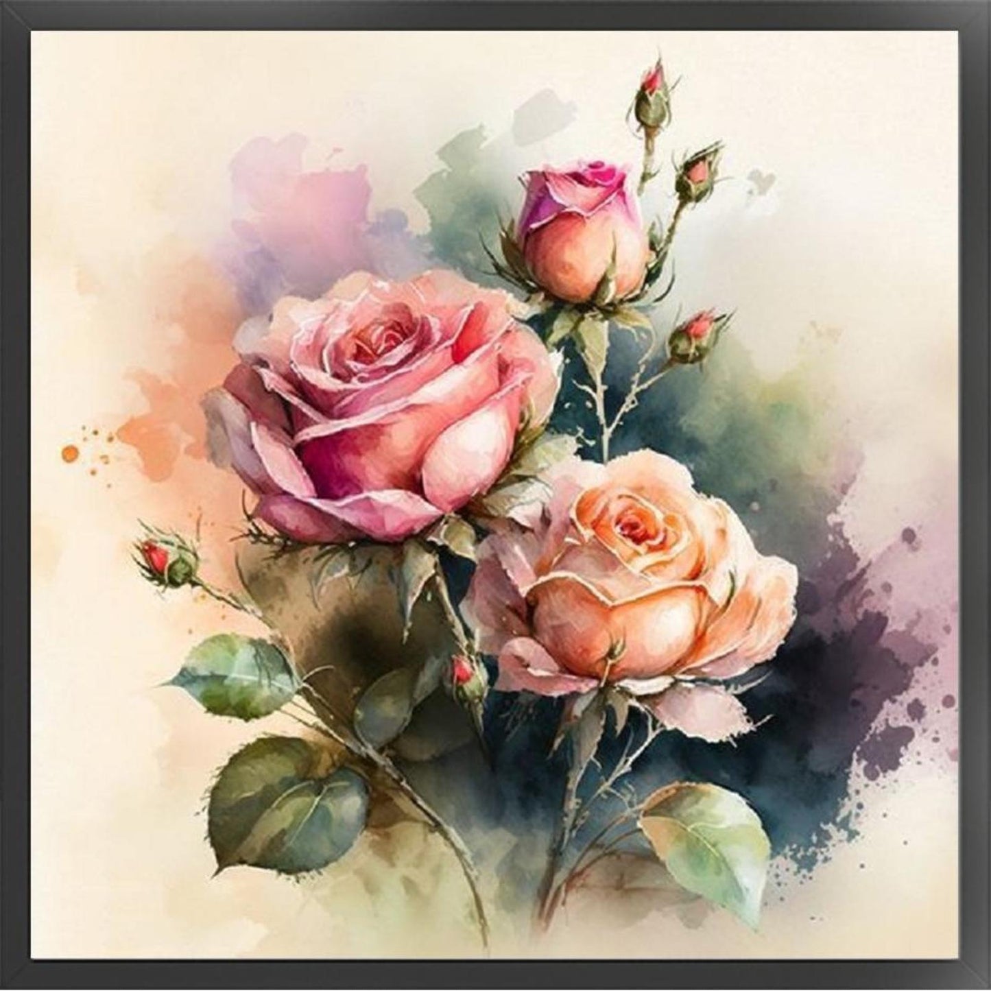 Flowers - Full 11CT Stamped Cross Stitch 40x40CM - Yishu