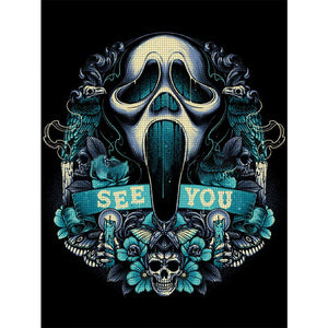 Yishu - Screaming Skeleton - 40*56CM 11CT 3 Stamped Cross Stitch