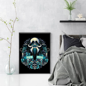 Yishu - Screaming Skeleton - 40*56CM 11CT 3 Stamped Cross Stitch