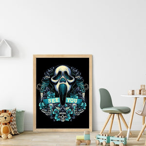 Yishu - Screaming Skeleton - 40*56CM 11CT 3 Stamped Cross Stitch