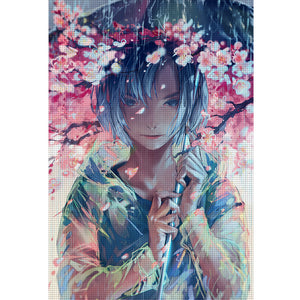 Yishu - Sakura Boy - 40*60CM 11CT 3 Stamped Cross Stitch