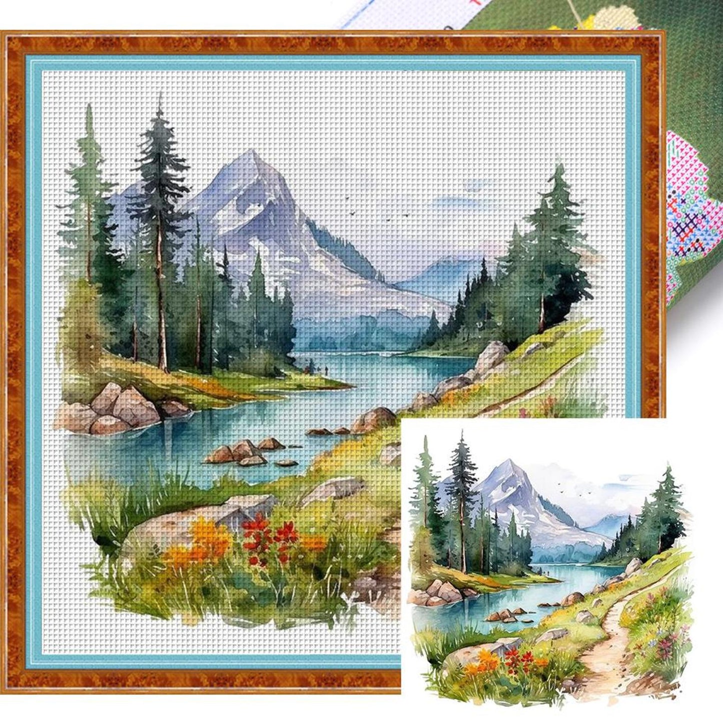 Outdoor Scenery - Full 11CT Stamped Cross Stitch 45x45CM - Yishu