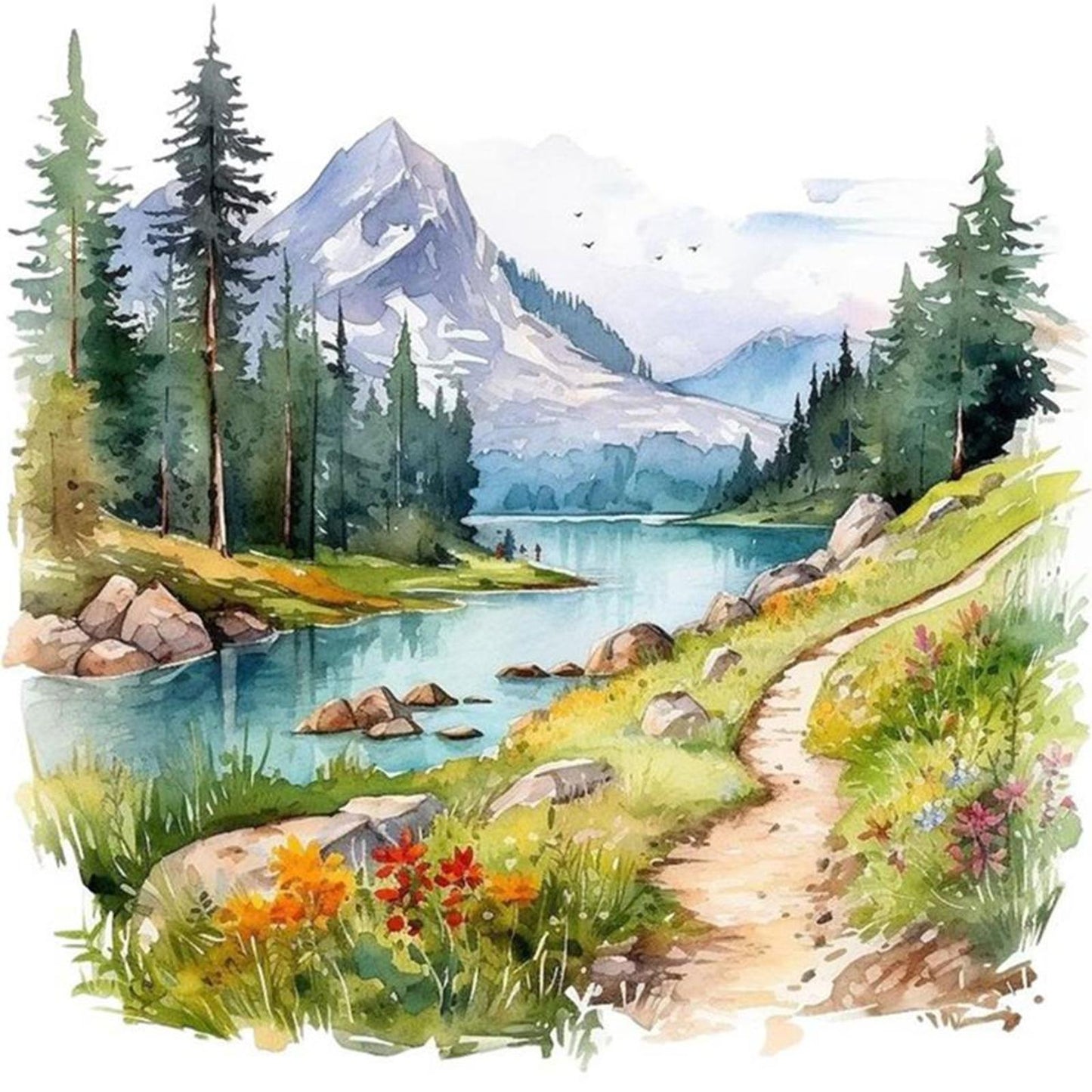 Outdoor Scenery - Full 11CT Stamped Cross Stitch 45x45CM - Yishu