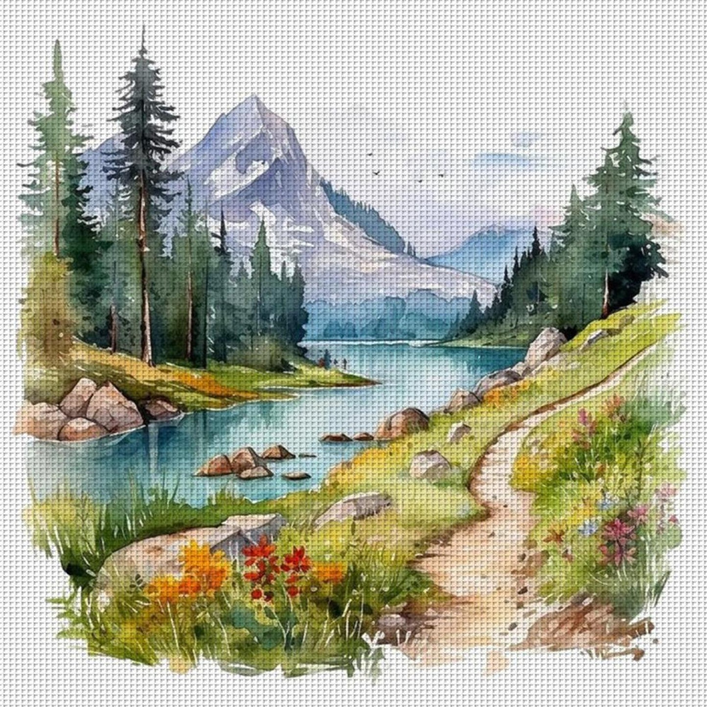 Outdoor Scenery - Full 11CT Stamped Cross Stitch 45x45CM - Yishu