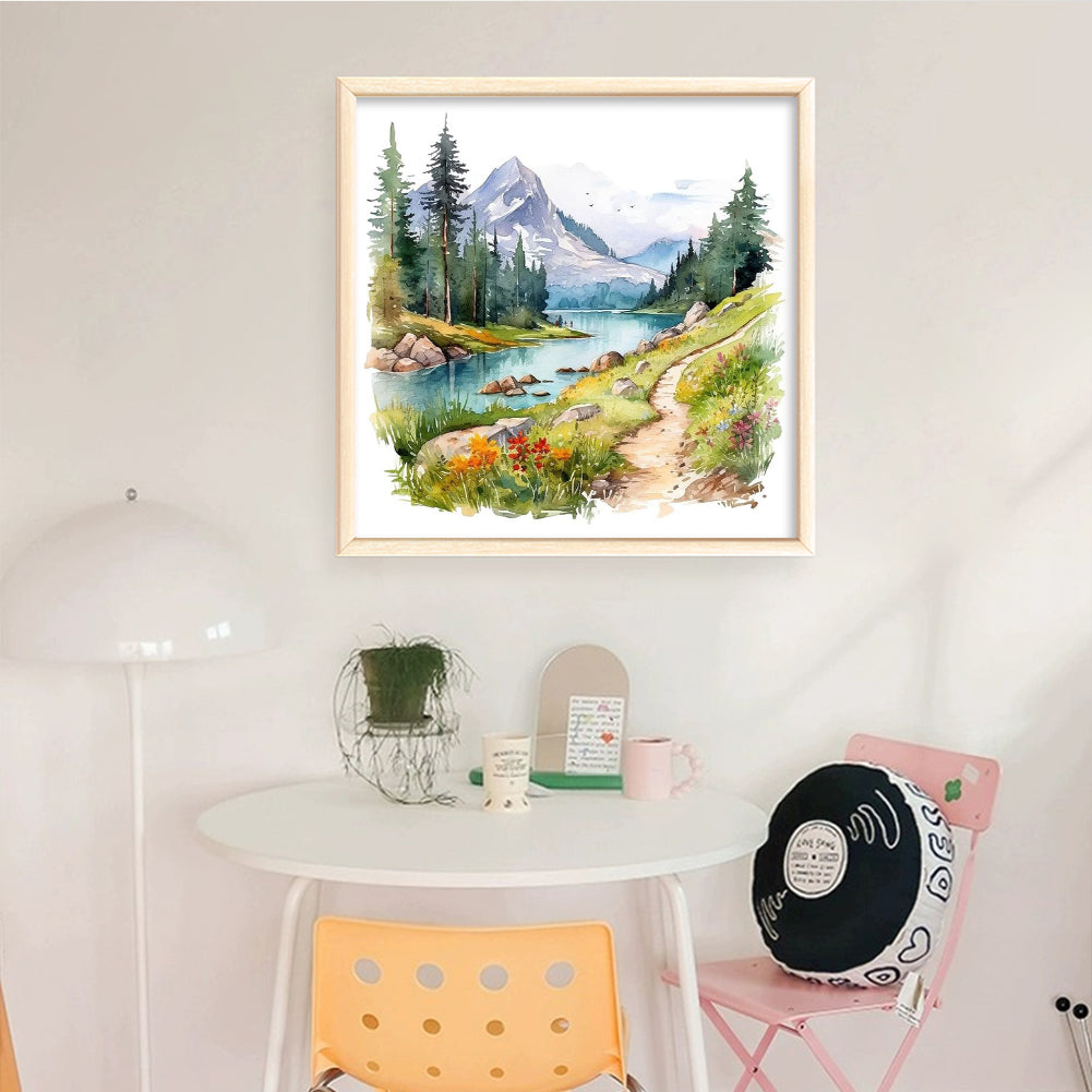 Outdoor Scenery - Full 11CT Stamped Cross Stitch 45x45CM - Yishu