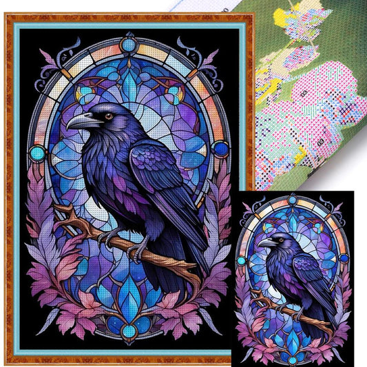 Crow - Full 11CT Stamped Cross Stitch 40x60CM - Huacan