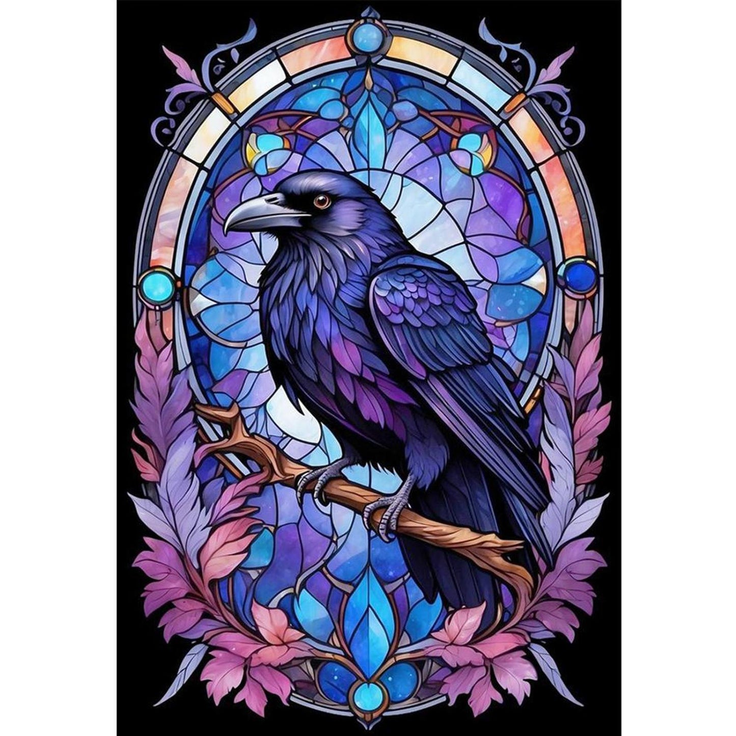 Crow - Full 11CT Stamped Cross Stitch 40x60CM - Huacan