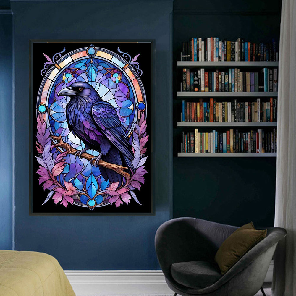Crow - Full 11CT Stamped Cross Stitch 40x60CM - Huacan