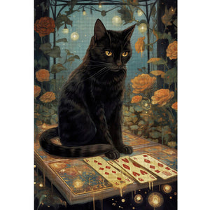 Huancan - Black Cat - 40*60CM 11CT 3 Stamped Cross Stitch
