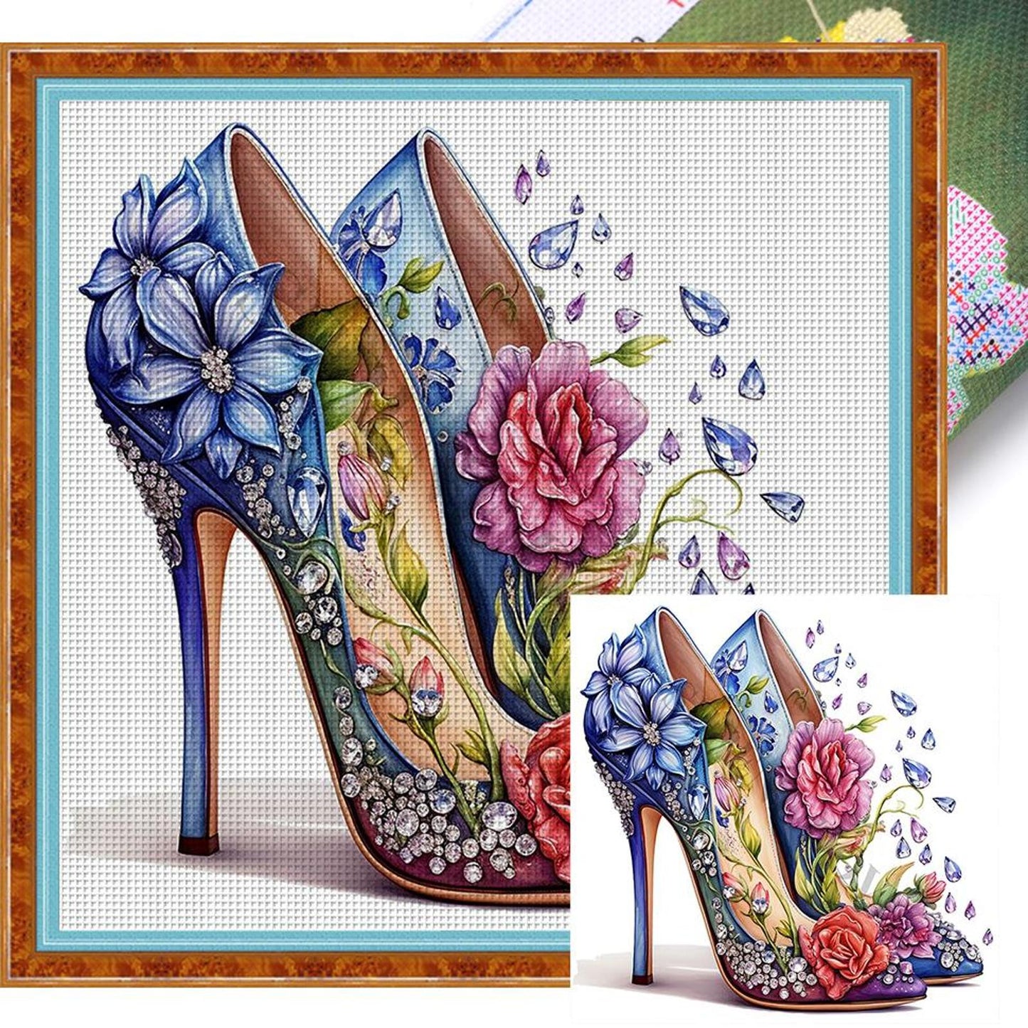 Gorgeous High Heels - Full 11CT Stamped Cross Stitch 40x40CM - Huacan