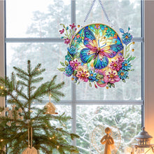 Load image into Gallery viewer, Flower Butterfly Theme 2D Flat DIY Diamond Art Pendant Wall Door Decoration
