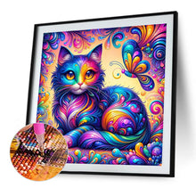 Load image into Gallery viewer, Purple Cat 40*40CM(Canvas) Full Round Drill Diamond Painting
