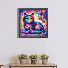 Load image into Gallery viewer, Purple Cat 40*40CM(Canvas) Full Round Drill Diamond Painting
