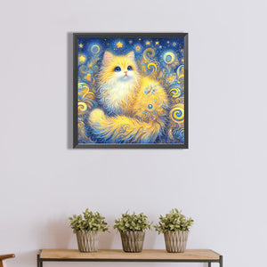 Yellow Cat 40*40CM(Canvas) Full Round Drill Diamond Painting