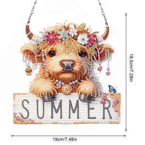 Highland Yak 2D Flat DIY Diamond Painting Set Diamond Art Pendant Wall Decor