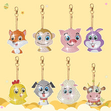 Load image into Gallery viewer, 8Pcs Double Sided Animal DIY Diamond Art Keyring for Home Birthday Party Decor
