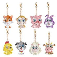 Load image into Gallery viewer, 8Pcs Double Sided Animal DIY Diamond Art Keyring for Home Birthday Party Decor
