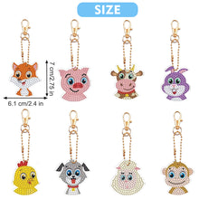 Load image into Gallery viewer, 8Pcs Double Sided Animal DIY Diamond Art Keyring for Home Birthday Party Decor
