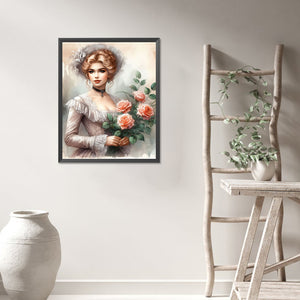 Flowers And Classical Beauty 40*50CM(Picture) Full Round Drill Diamond Painting