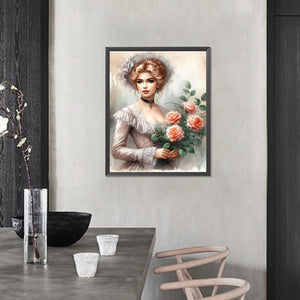 Flowers And Classical Beauty 40*50CM(Picture) Full Round Drill Diamond Painting
