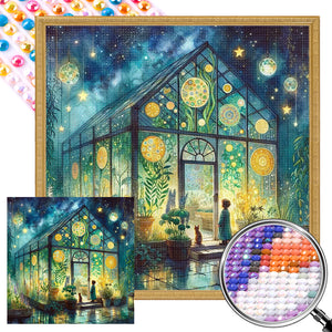 Garden Room At Night 40*40CM(Picture) Full Round Drill Diamond Painting