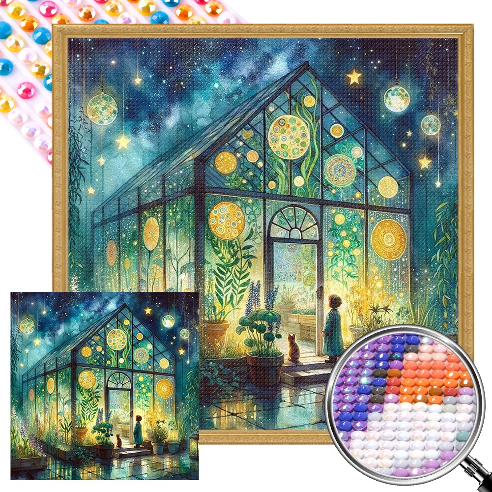 Garden Room At Night 40*40CM(Picture) Full Round Drill Diamond Painting