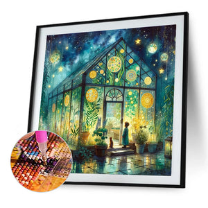 Garden Room At Night 40*40CM(Picture) Full Round Drill Diamond Painting