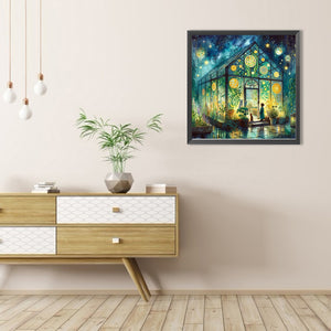Garden Room At Night 40*40CM(Picture) Full Round Drill Diamond Painting