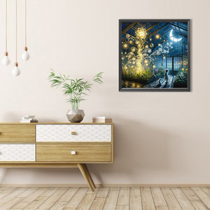 Garden Room At Night 40*40CM(Picture) Full Round Drill Diamond Painting