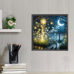 Garden Room At Night 40*40CM(Picture) Full Round Drill Diamond Painting