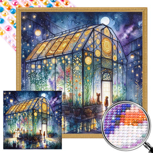 Garden Room At Night 40*40CM(Picture) Full Round Drill Diamond Painting