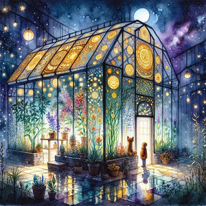 Garden Room At Night 40*40CM(Picture) Full Round Drill Diamond Painting
