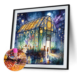 Garden Room At Night 40*40CM(Picture) Full Round Drill Diamond Painting