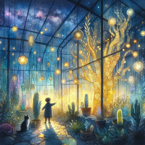Garden Room At Night 40*40CM(Picture) Full Round Drill Diamond Painting
