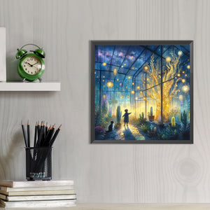 Garden Room At Night 40*40CM(Picture) Full Round Drill Diamond Painting