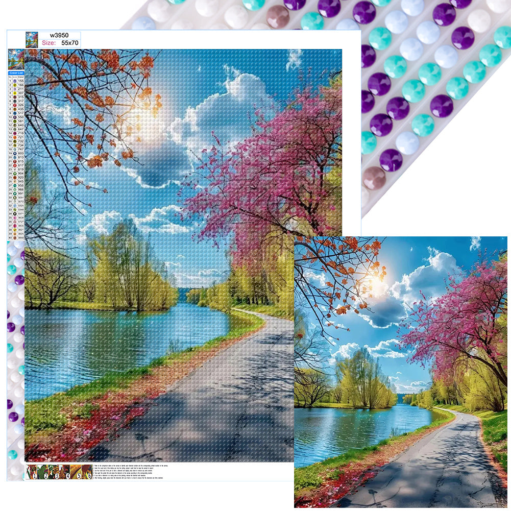 Lakeside Scenery 55*70CM(Canvas) Full Round Drill Diamond Painting