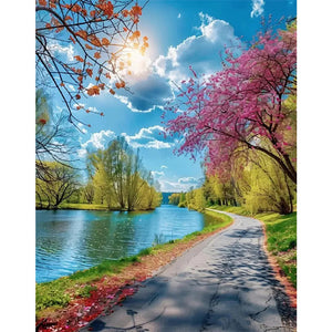 Lakeside Scenery 55*70CM(Canvas) Full Round Drill Diamond Painting