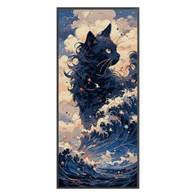 Load image into Gallery viewer, Yishu - Black Cat In The Waves - 41*90CM 11CT 3 Stamped Cross Stitch
