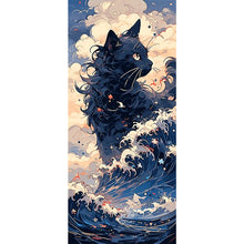 Load image into Gallery viewer, Yishu - Black Cat In The Waves - 41*90CM 11CT 3 Stamped Cross Stitch
