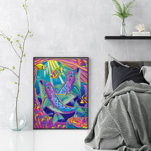 Yishu - Underwater World - 40*56CM 11CT 3 Stamped Cross Stitch