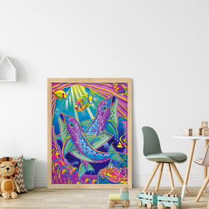 Yishu - Underwater World - 40*56CM 11CT 3 Stamped Cross Stitch