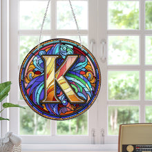 Load image into Gallery viewer, Double Sided Letter K Suncatcher Diamond Drawing Hanging Ornament for Home Decor
