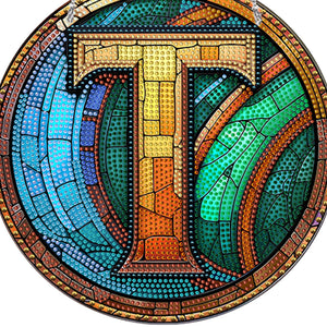 Double Sided Letter T Suncatcher Diamond Drawing Hanging Ornament for Home Decor