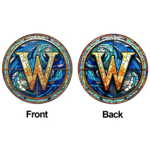 Load image into Gallery viewer, Double Sided Letter W Suncatcher Diamond Drawing Hanging Ornament for Home Decor

