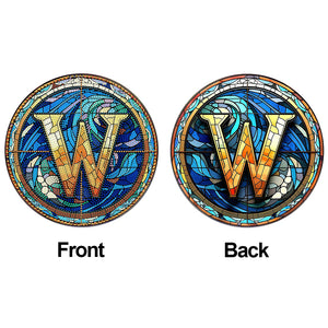 Double Sided Letter W Suncatcher Diamond Drawing Hanging Ornament for Home Decor