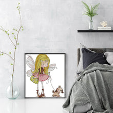 Load image into Gallery viewer, Joy Sunday - Elf Walking The Dog - 28*30CM 14CT 2 Stamped Cross Stitch
