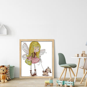 Joy Sunday - Elf Walking The Dog - 28*30CM 14CT 2 Stamped Cross Stitch