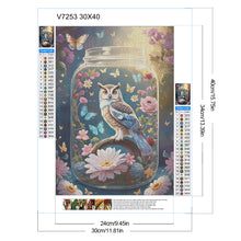 Load image into Gallery viewer, Owl In A Glass Cup 30*40CM(Canvas) Full Round Drill Diamond Painting

