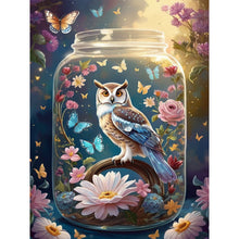 Load image into Gallery viewer, Owl In A Glass Cup 30*40CM(Canvas) Full Round Drill Diamond Painting
