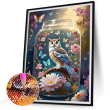 Load image into Gallery viewer, Owl In A Glass Cup 30*40CM(Canvas) Full Round Drill Diamond Painting
